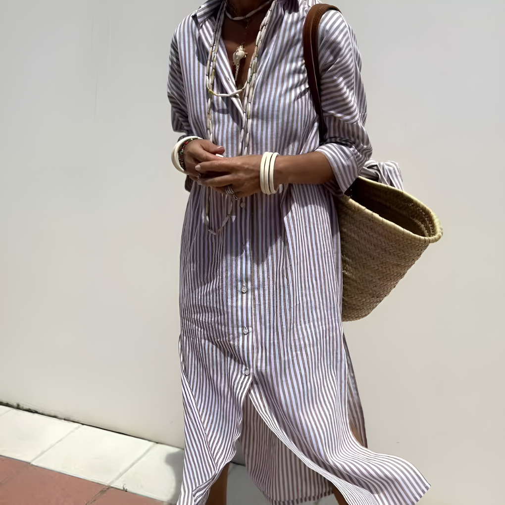 Women’s Elegant Long Sleeve Shirt Dress