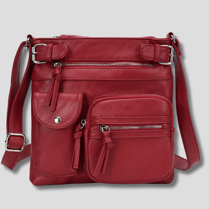Women's Multi-Pocket Leather Shoulder Bag
