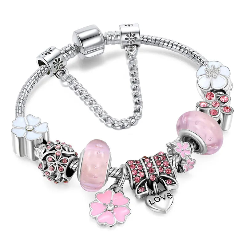 Unique Silver Charm Bracelet