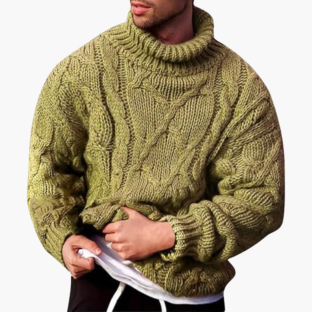 Men’s Turtleneck Sweater – Classic Knit Pullover