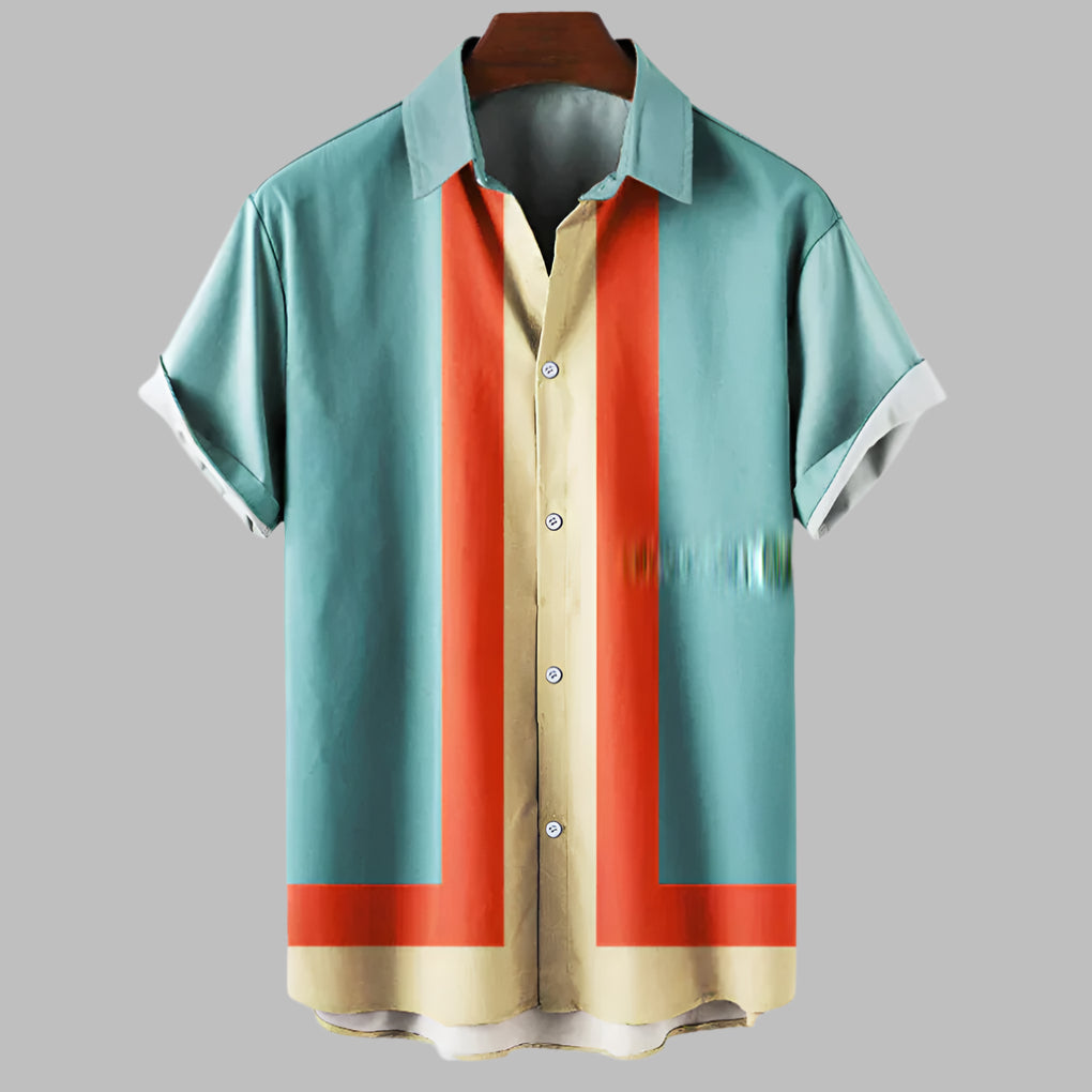 Retro Loose-Fit Short-Sleeve Men's Shirt ( Pre-Sale )