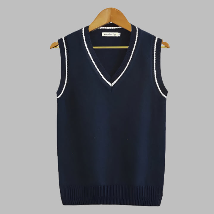 Retro Striped Preppy Style Sleeveless Pullover