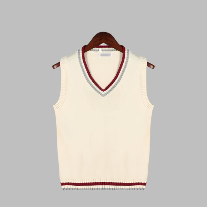 Retro Striped Preppy Style Sleeveless Pullover