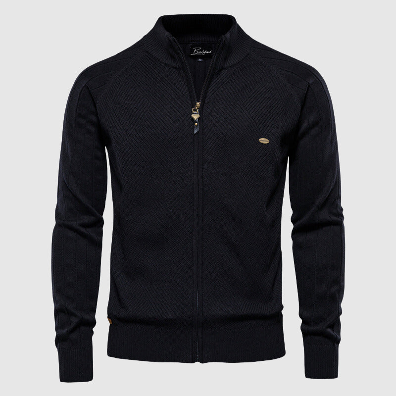 Zyan – Men's Full Zip Cardigan Sweater in Cotton