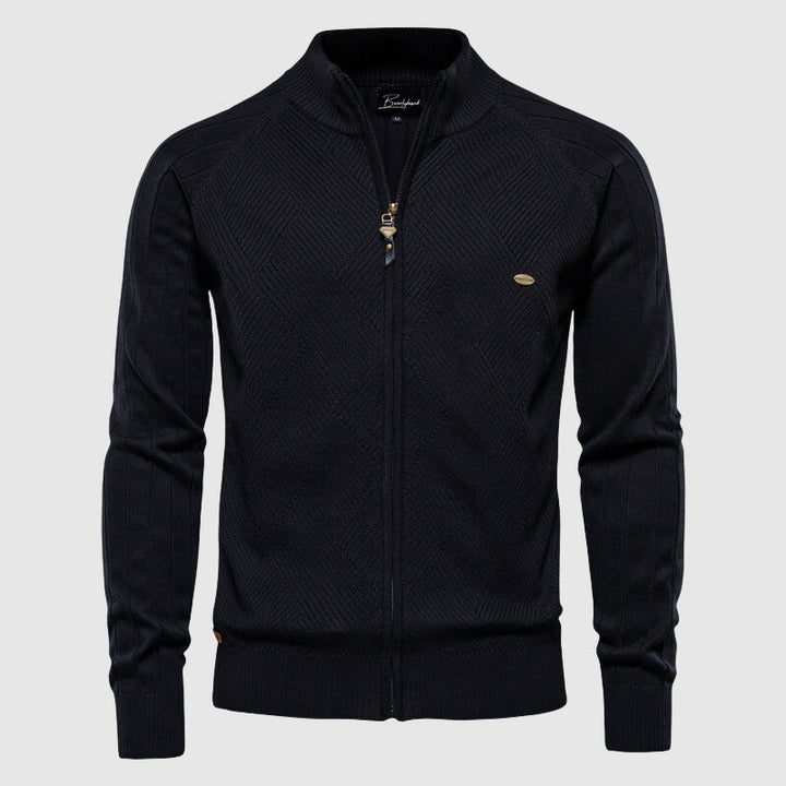 Zyan – Men's Full Zip Cardigan Sweater in Cotton