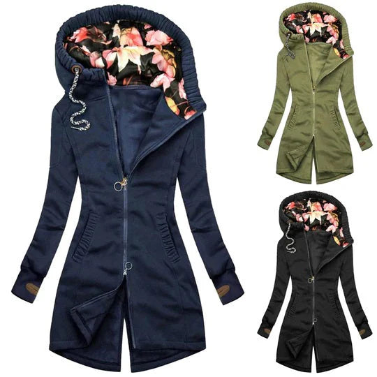 Stylish Zip-Up Jacket with Hood for Women