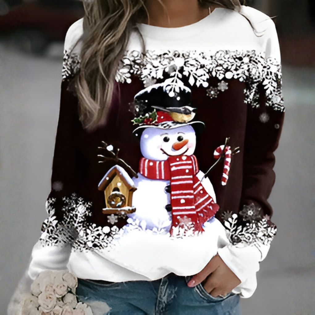 Women’s Snowflake Print Xmas Sweatshirt