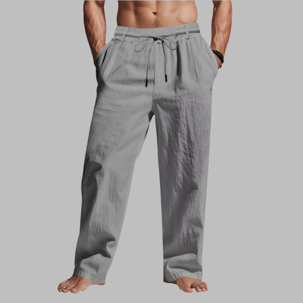 Linen Relaxed Fit Drawstring Trousers