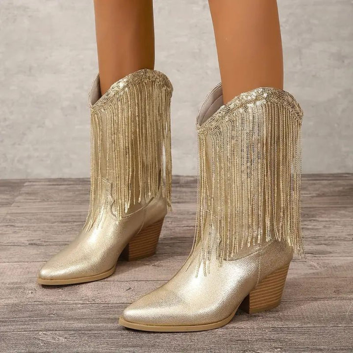 Girls Elegant Tassel Ankle Boots