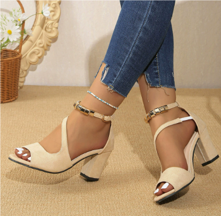 Sophie – Women's Open Toe Block Heels | Ankle Strap
