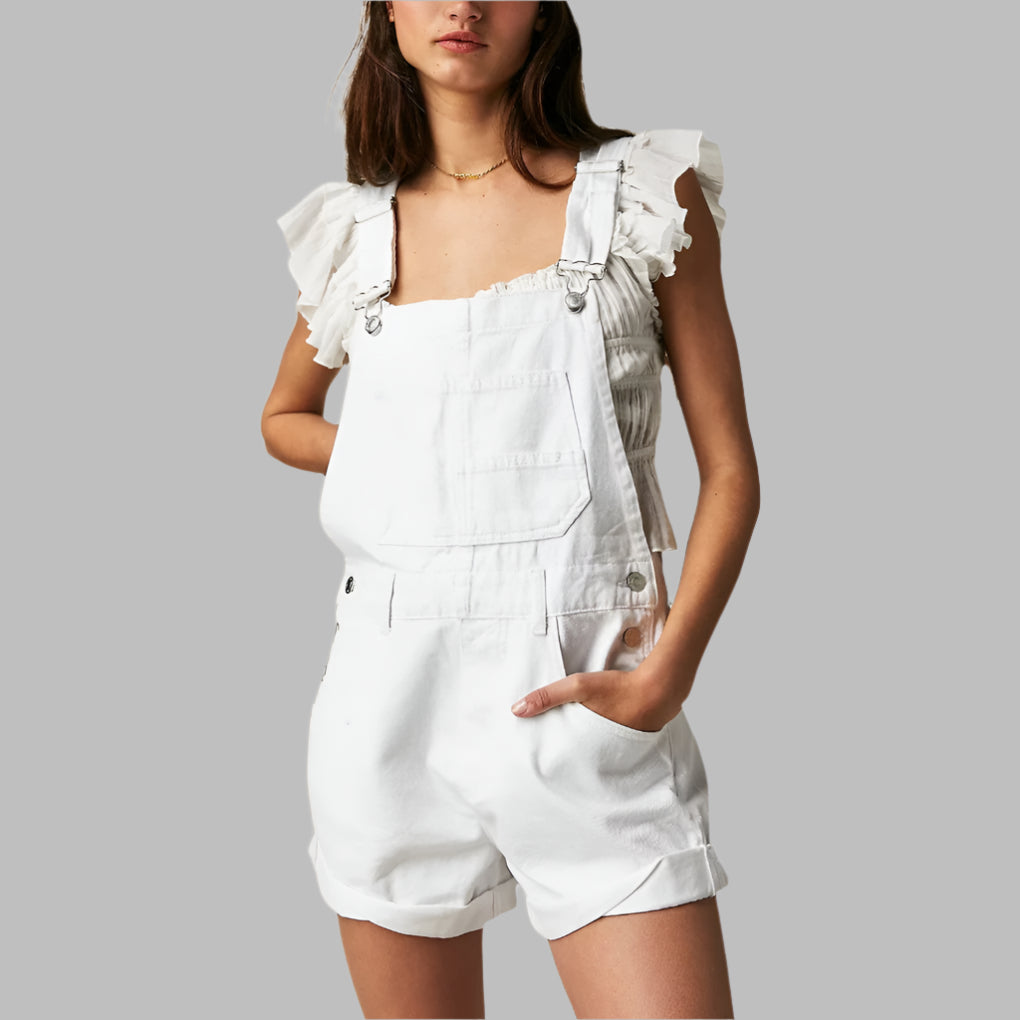 Sleeveless Denim Jumpsuit Casual Chic