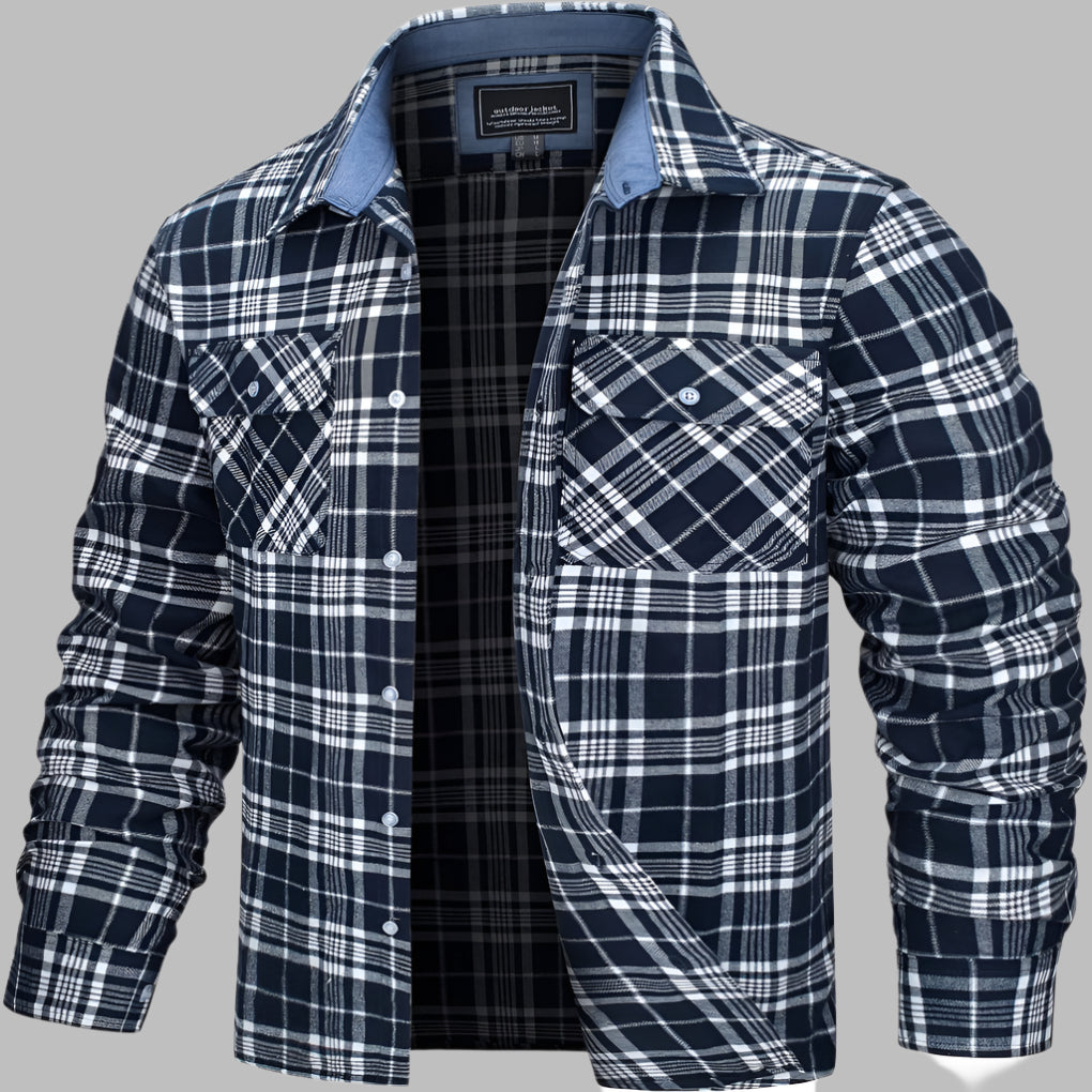 Cotton Checked Flannel Lumberjack Shirt