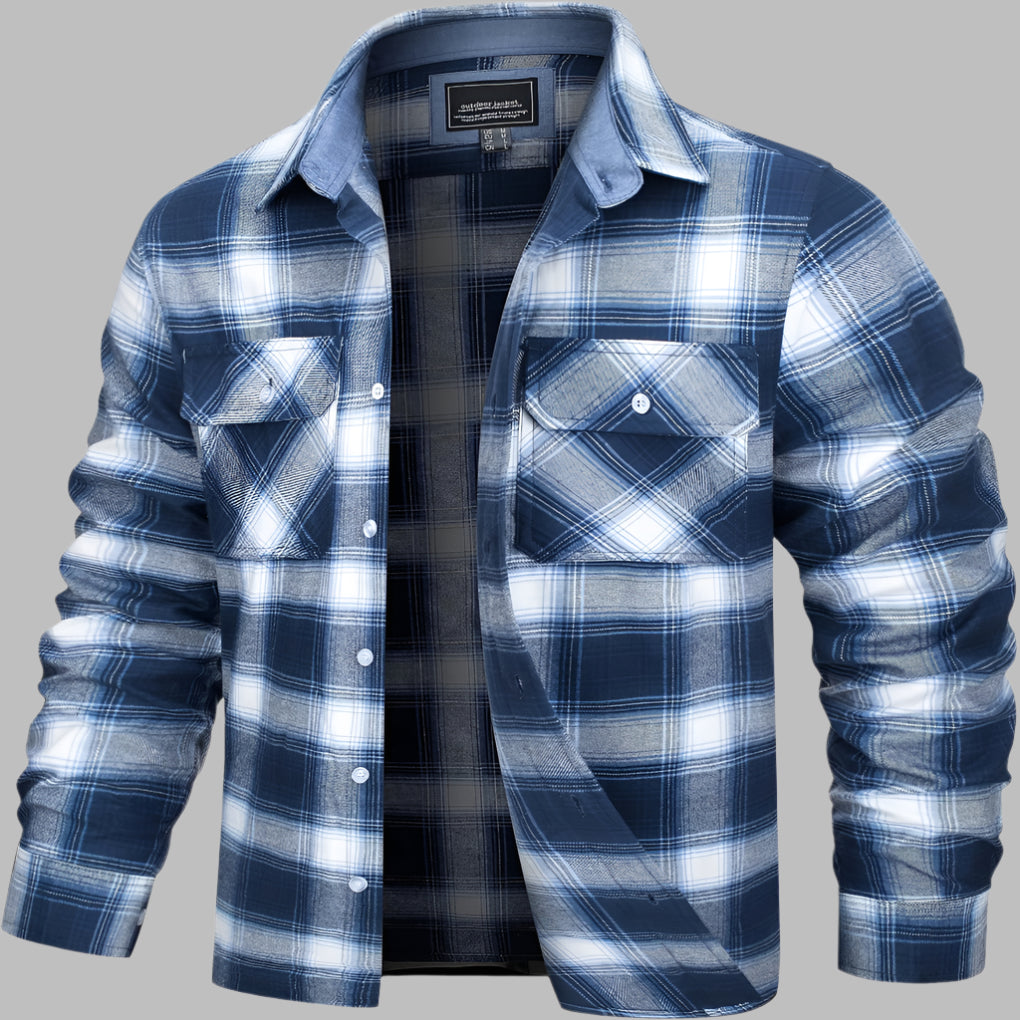 Cotton Checked Flannel Lumberjack Shirt