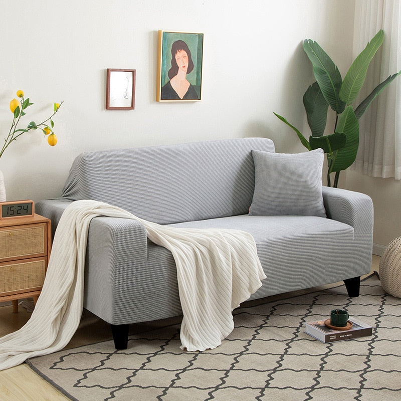 Textured Stretch Sofa Cover Non-Slip Sofa Protector