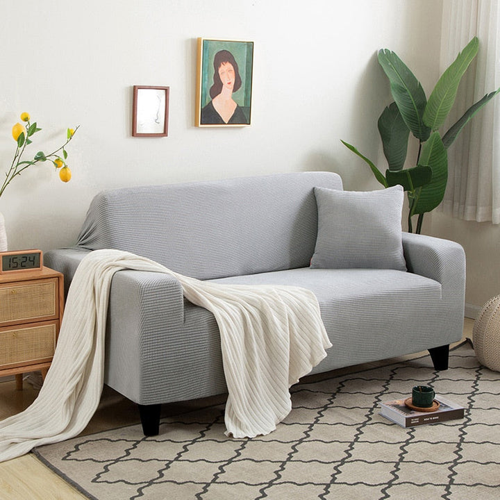 Textured Stretch Sofa Cover Non-Slip Sofa Protector