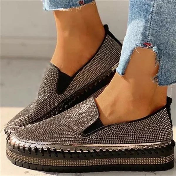 Luxury Slip-On Shoes with Sparkling Details for Women
