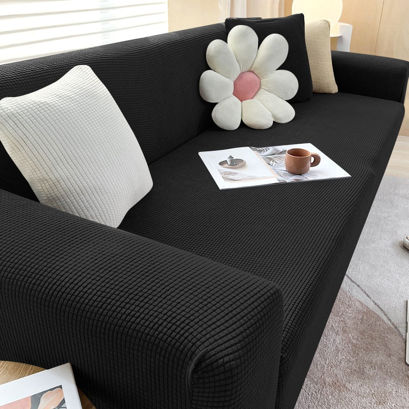 Textured Stretch Sofa Cover Non-Slip Sofa Protector