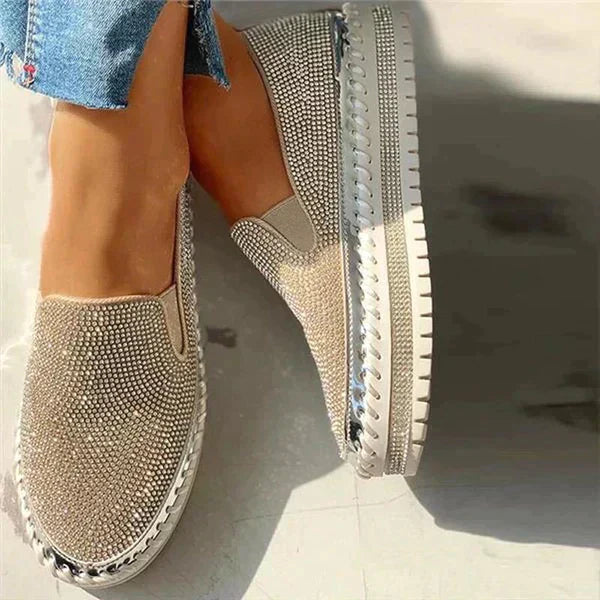 Luxury Slip-On Shoes with Sparkling Details for Women