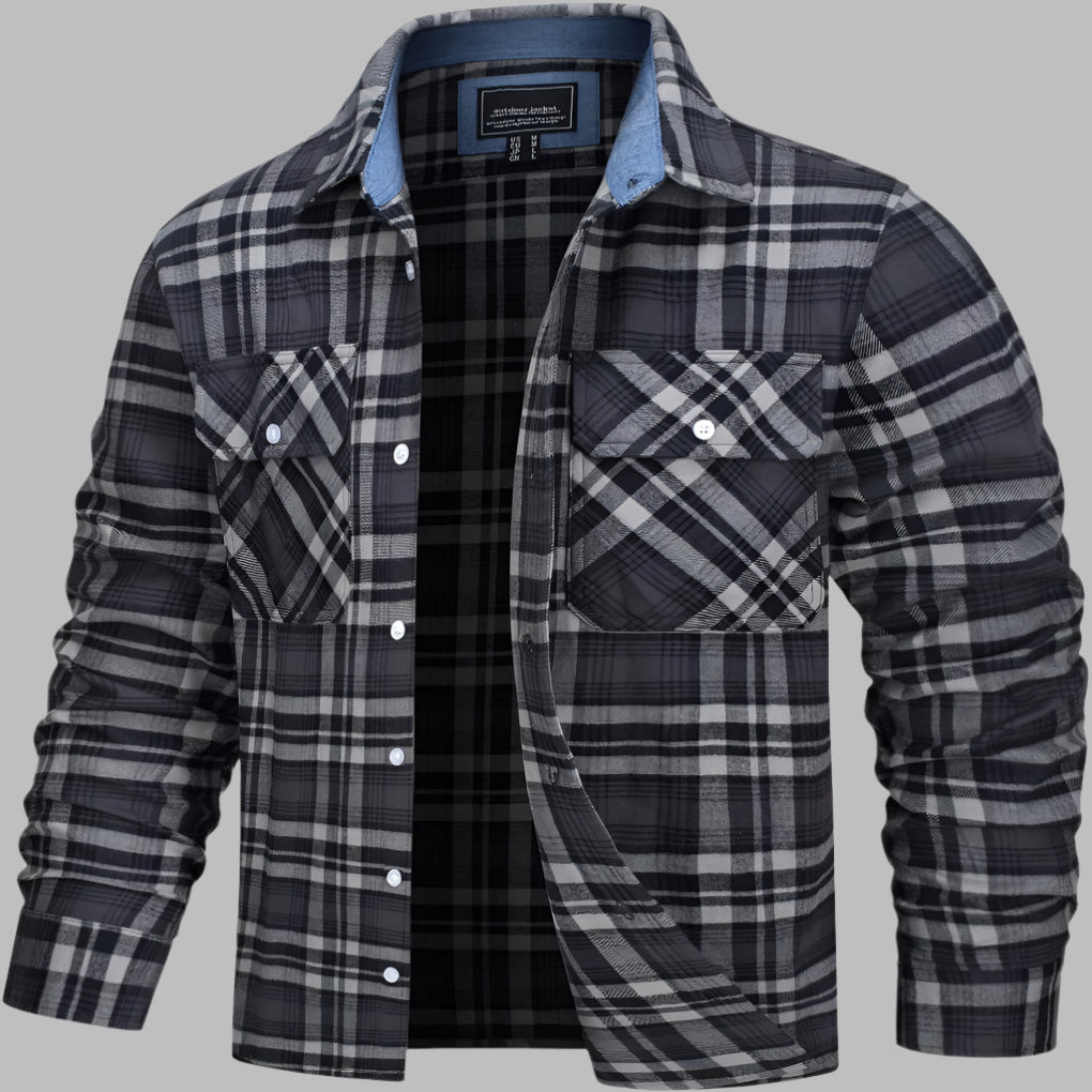 Cotton Checked Flannel Lumberjack Shirt