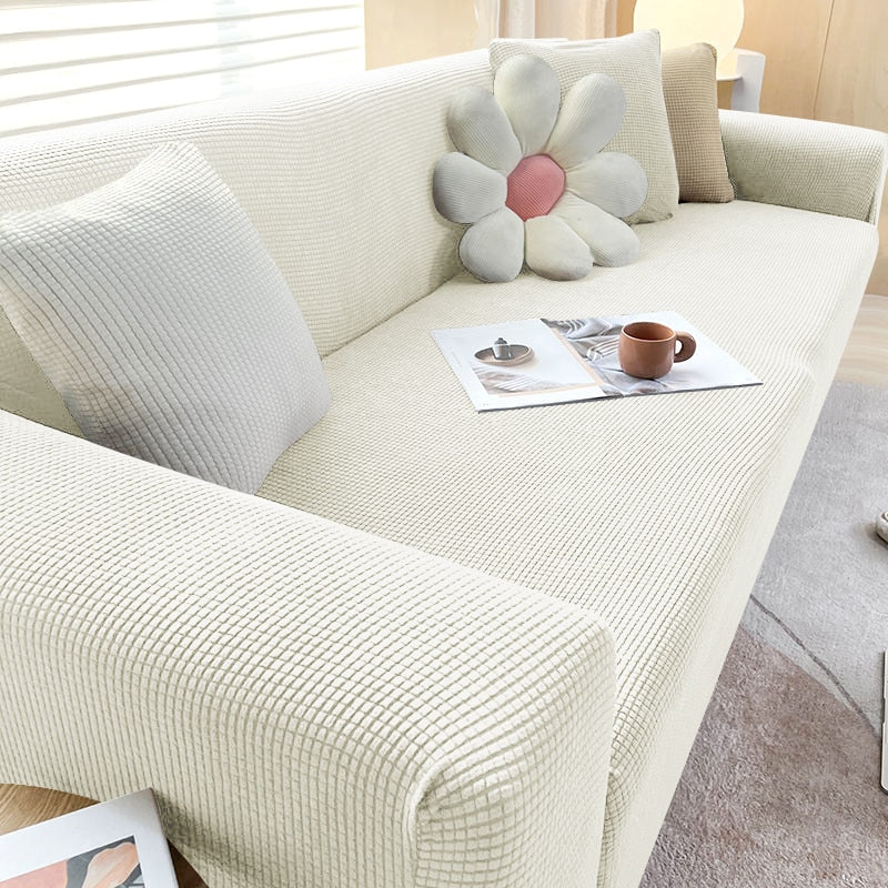 Textured Stretch Sofa Cover Non-Slip Sofa Protector