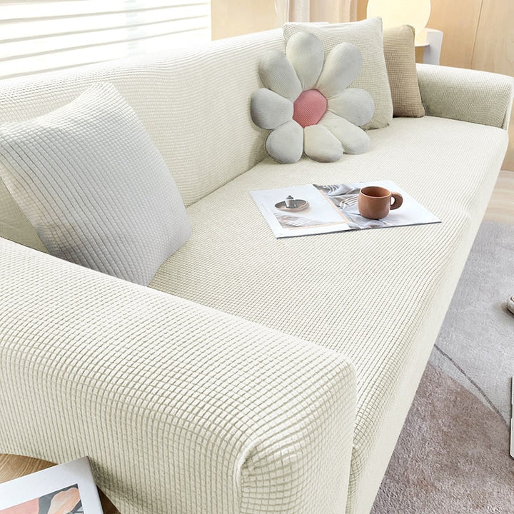 Textured Stretch Sofa Cover Non-Slip Sofa Protector