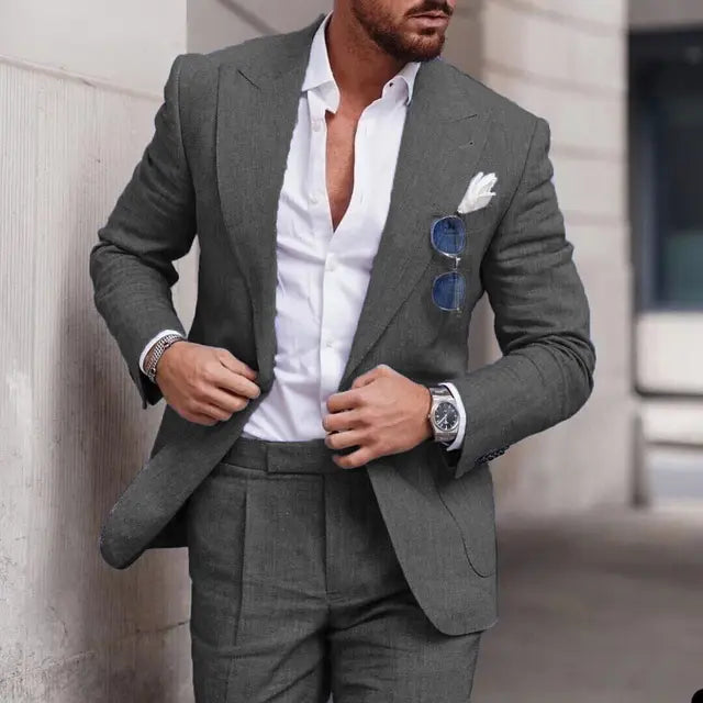 Men’s Linen Wedding Suit Lightweight & Elegant