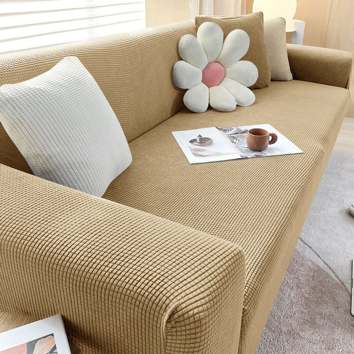 Textured Stretch Sofa Cover Non-Slip Sofa Protector