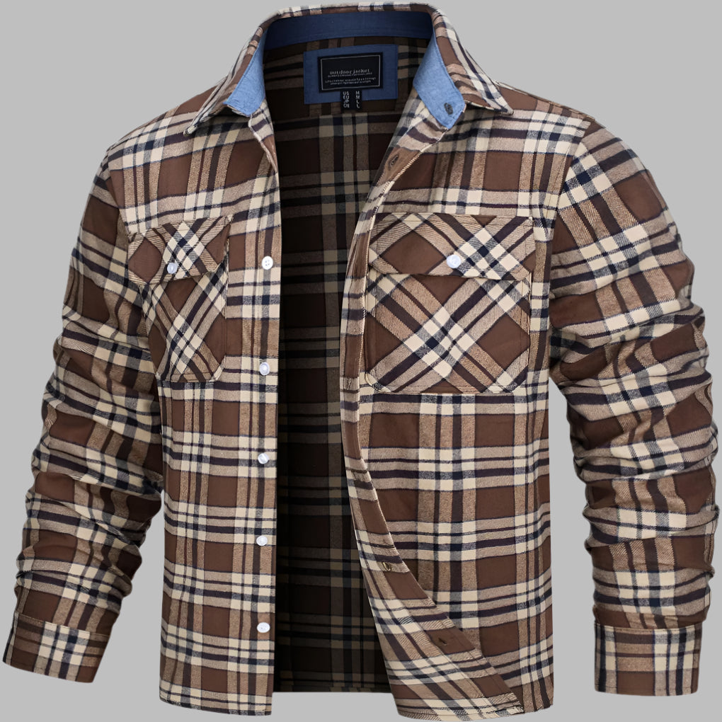 Cotton Checked Flannel Lumberjack Shirt