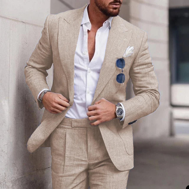 Men’s Linen Wedding Suit Lightweight & Elegant