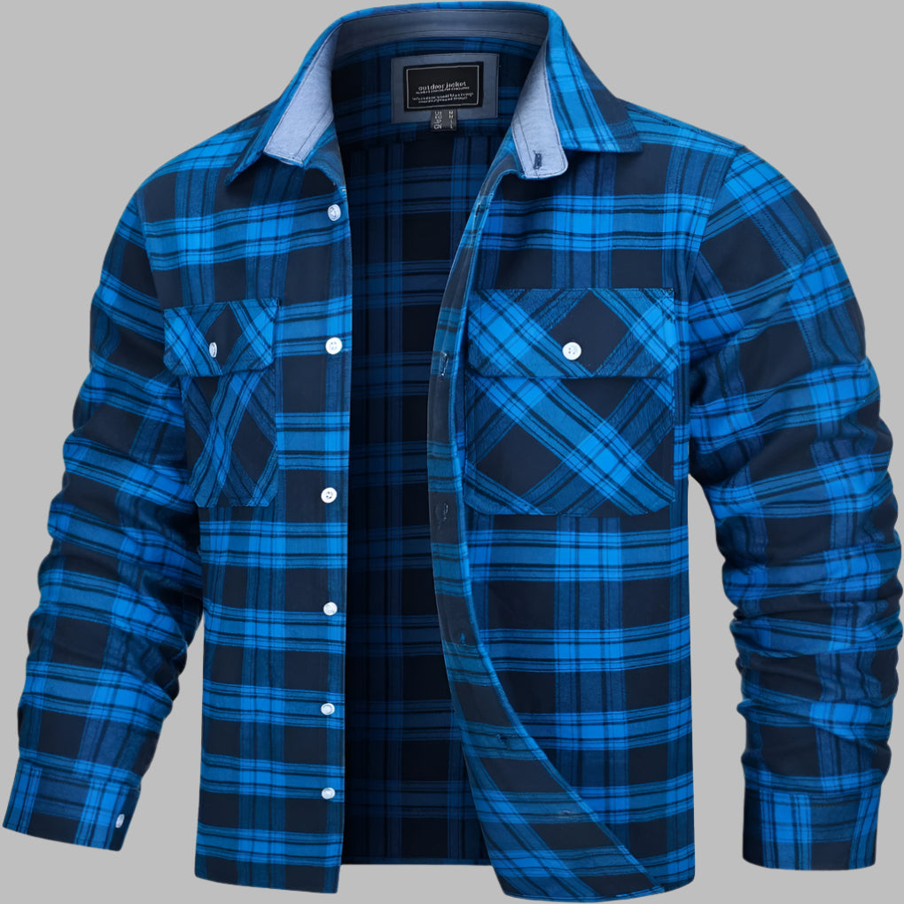 Cotton Checked Flannel Lumberjack Shirt