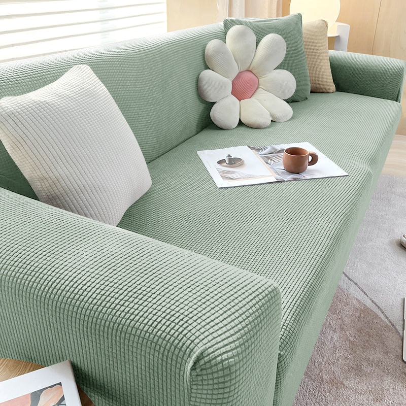 Textured Stretch Sofa Cover Non-Slip Sofa Protector