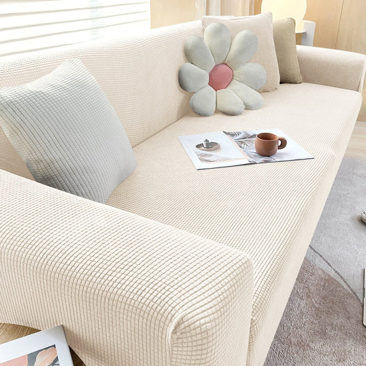 Textured Stretch Sofa Cover Non-Slip Sofa Protector