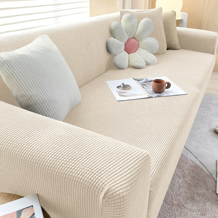 Textured Stretch Sofa Cover Non-Slip Sofa Protector