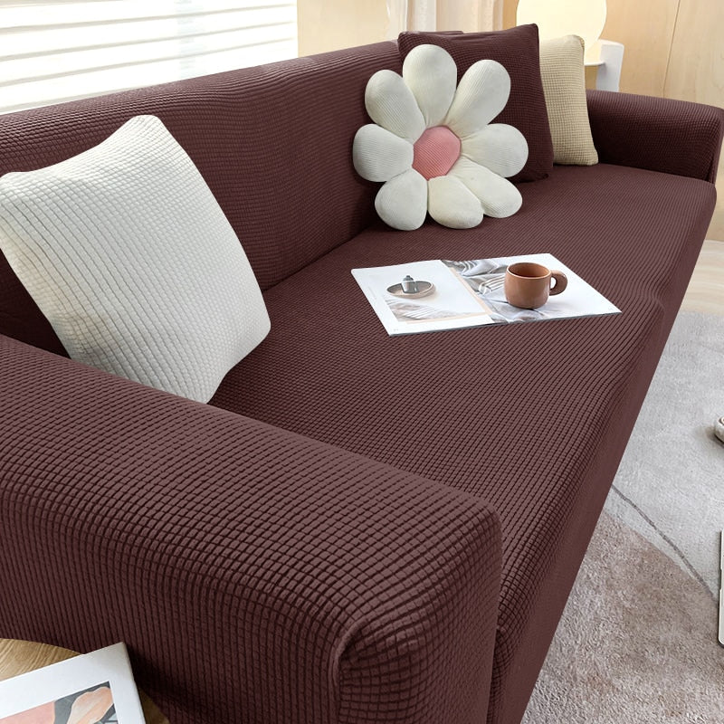 Textured Stretch Sofa Cover Non-Slip Sofa Protector