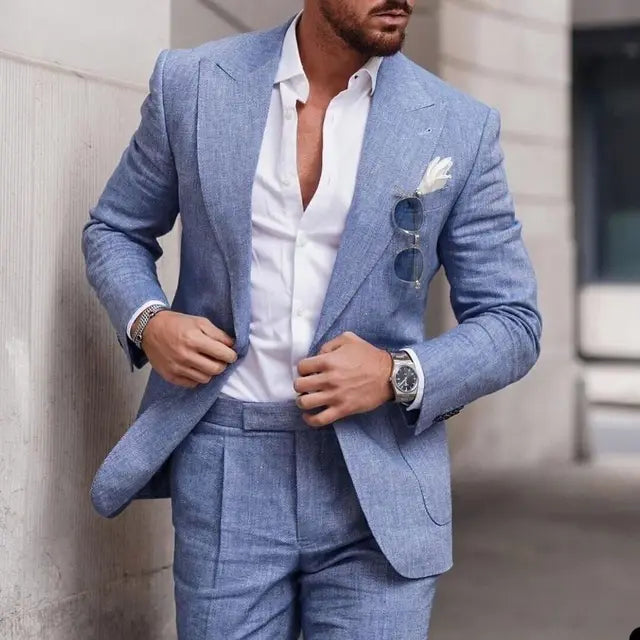 Men’s Linen Wedding Suit Lightweight & Elegant