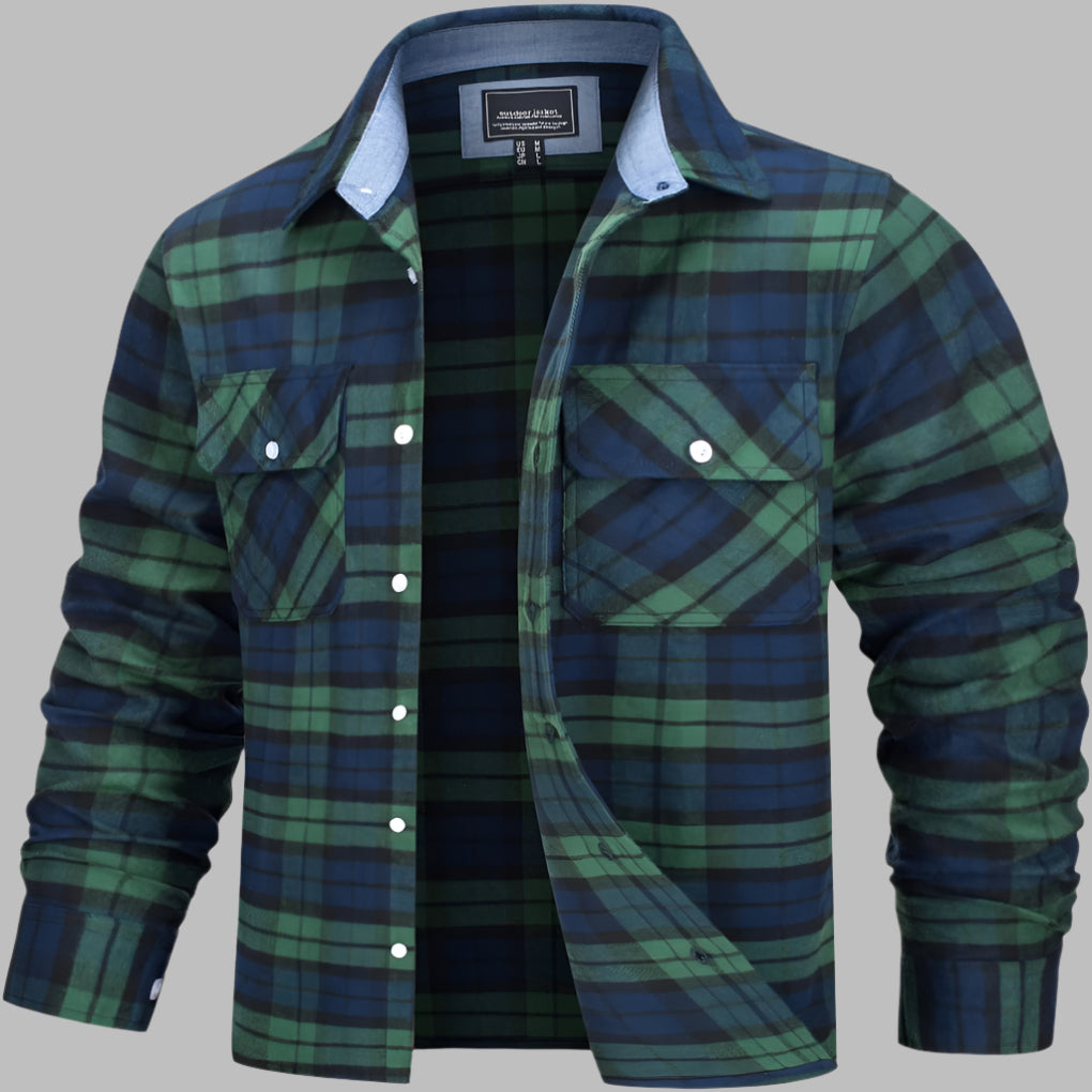Cotton Checked Flannel Lumberjack Shirt