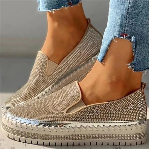 Luxury Slip-On Shoes with Sparkling Details for Women