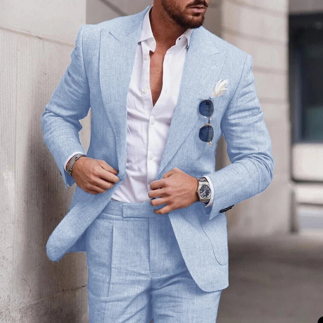 Men’s Linen Wedding Suit Lightweight & Elegant