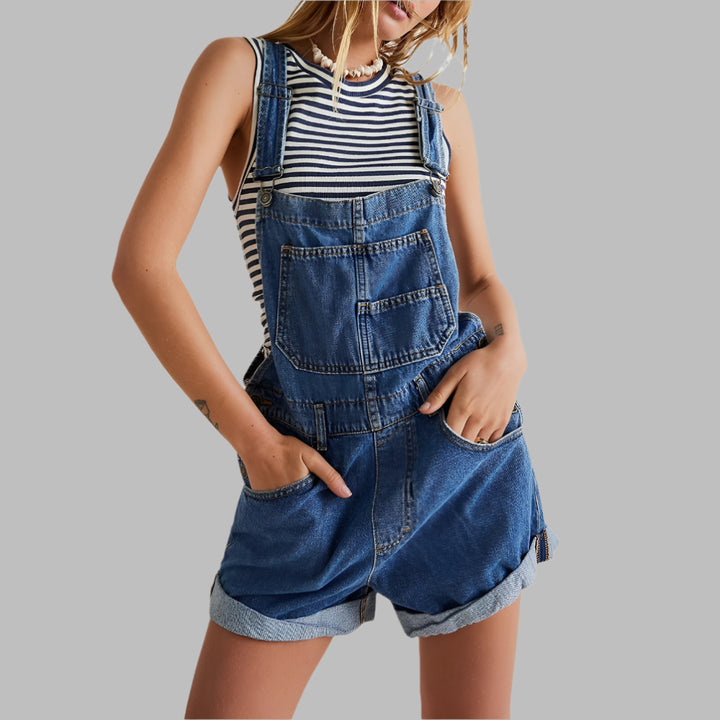Sleeveless Denim Jumpsuit Casual Chic