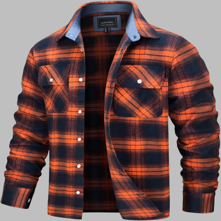 Cotton Checked Flannel Lumberjack Shirt