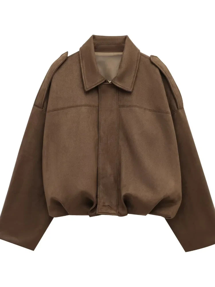 Variant image for Women Bomber Jacket Green Suede | Chic-2