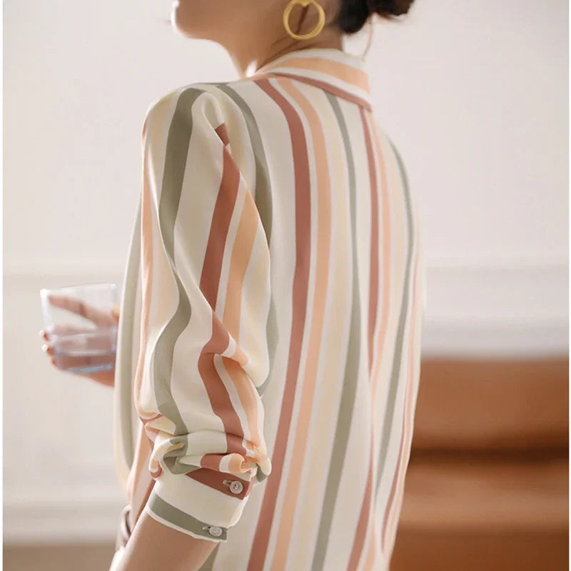 Oksana | Women's Vintage Striped Shirt - Classic & Timeless
