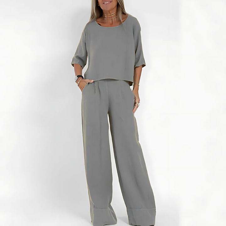 Women’s Relaxed Fit Linen Blend Two Piece Set
