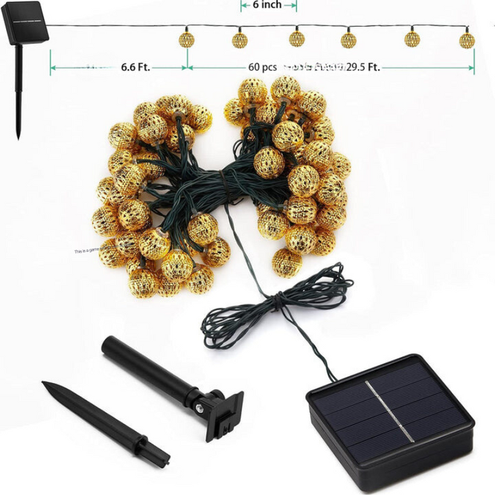 Roan – Moroccan-Style Waterproof Solar String Lights