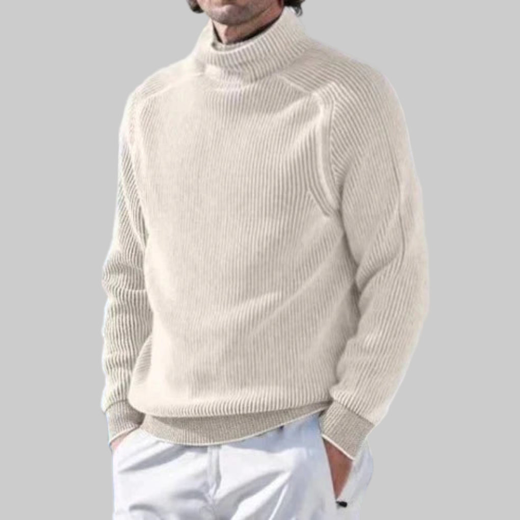 Men’s Turtleneck Sweater  Elegant Plain Colour Knit