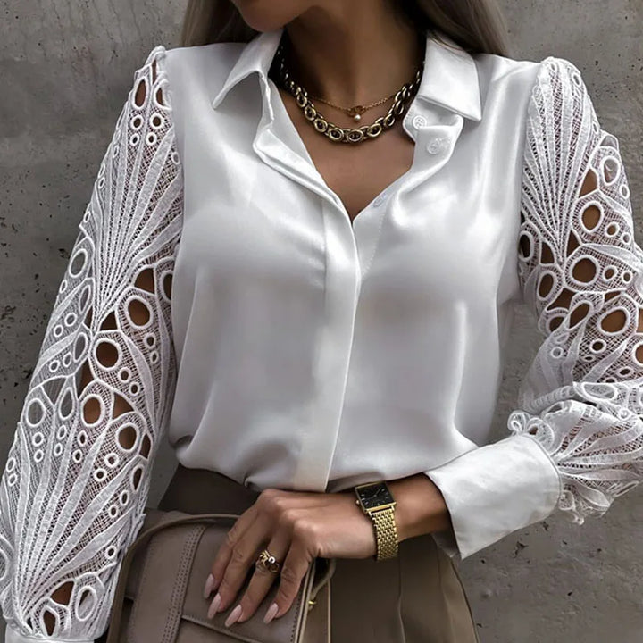 Luis - Blouse With Lace And Mesh Design