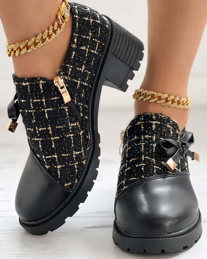 Lace Detail Slip On Heels