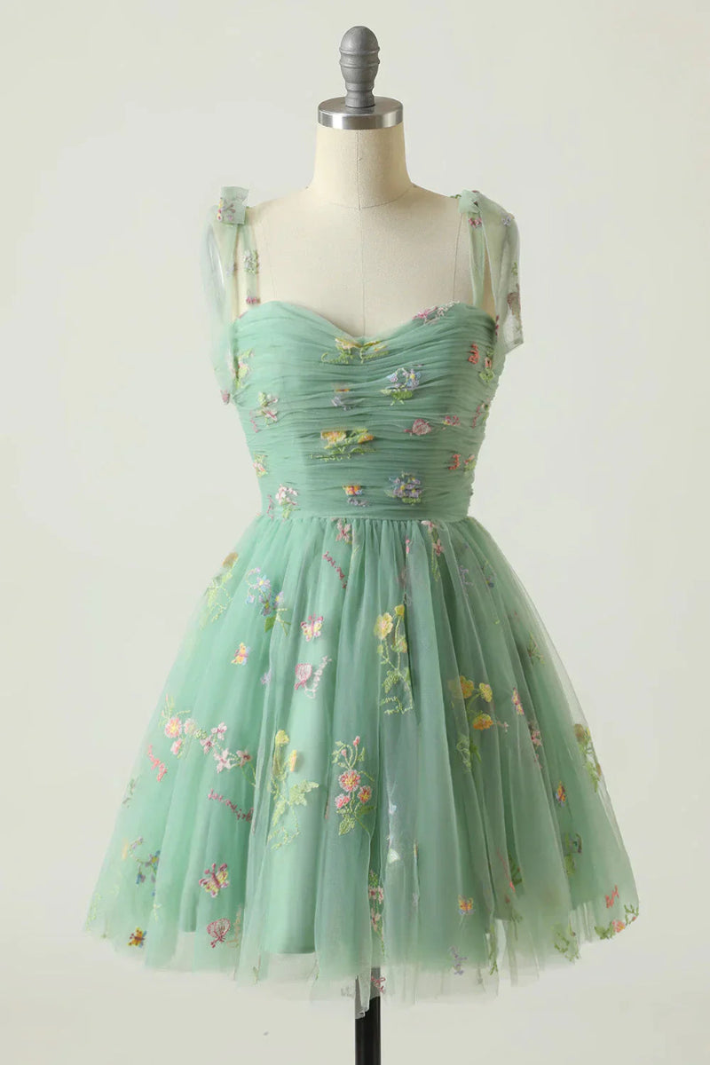 Embroidered Tulle Ball Gown