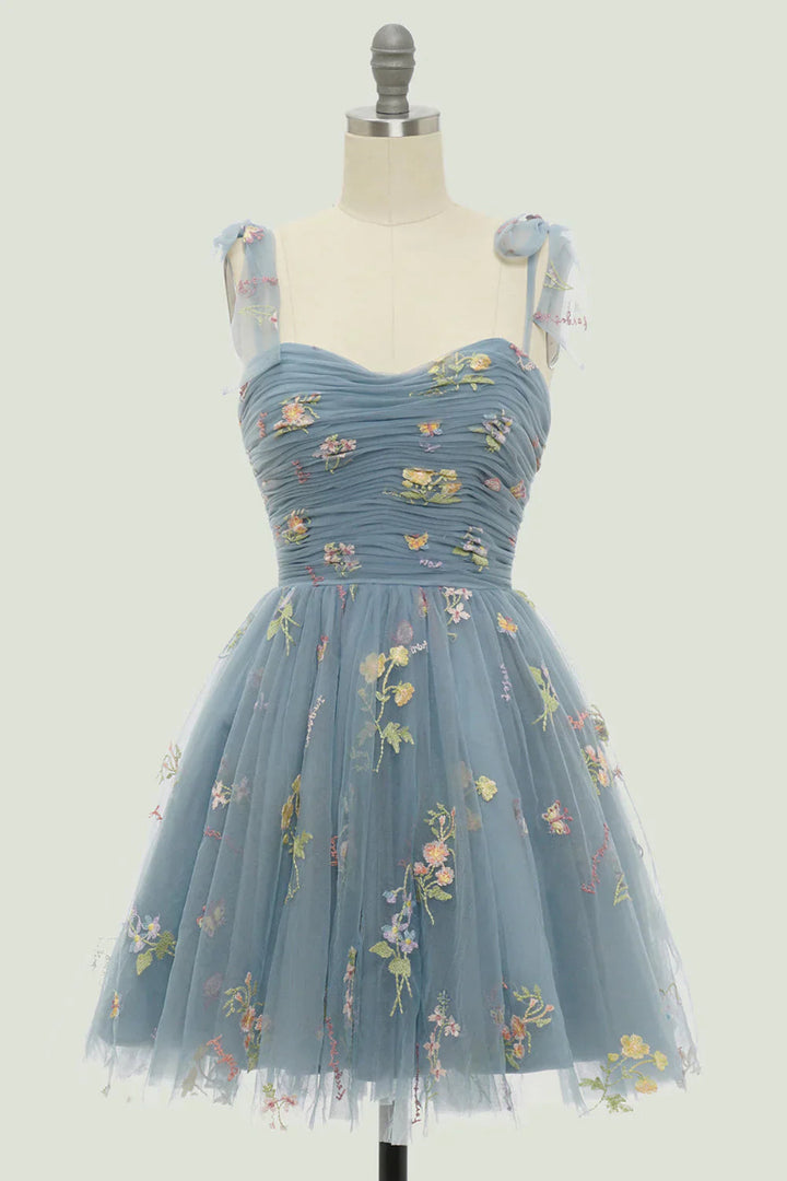 Embroidered Tulle Ball Gown