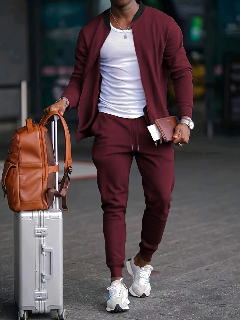 Men’s Zip-Up Jacket and Pants Set